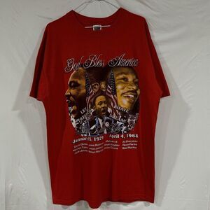 MLK God Bless America I Have A Dream Let Freedom Ring Rap Tee Shirt Mens Sz XL